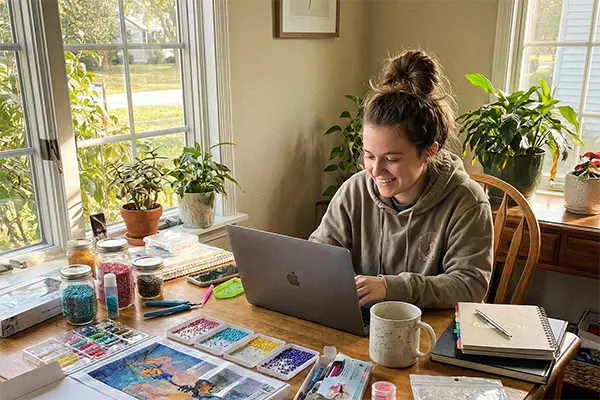 Ons team aan het werk bij MijnDiamondPainting