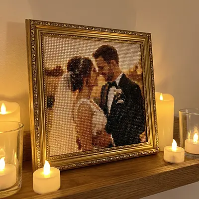 Diamond painting van een bruiloft